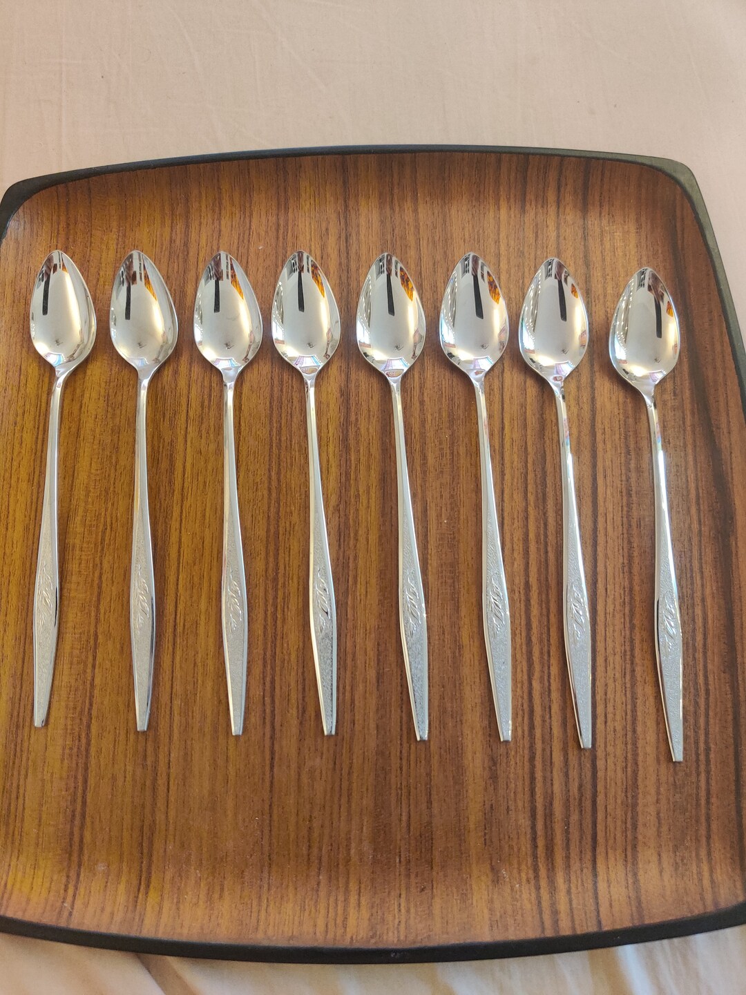 Oneida Community Stainless Woodmere Iced Tea Spoons Set of Eight Etsy