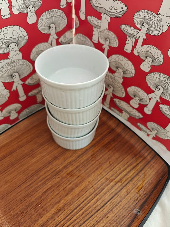Dansk Japan set of four white ceramic ramekins 8oz capacity