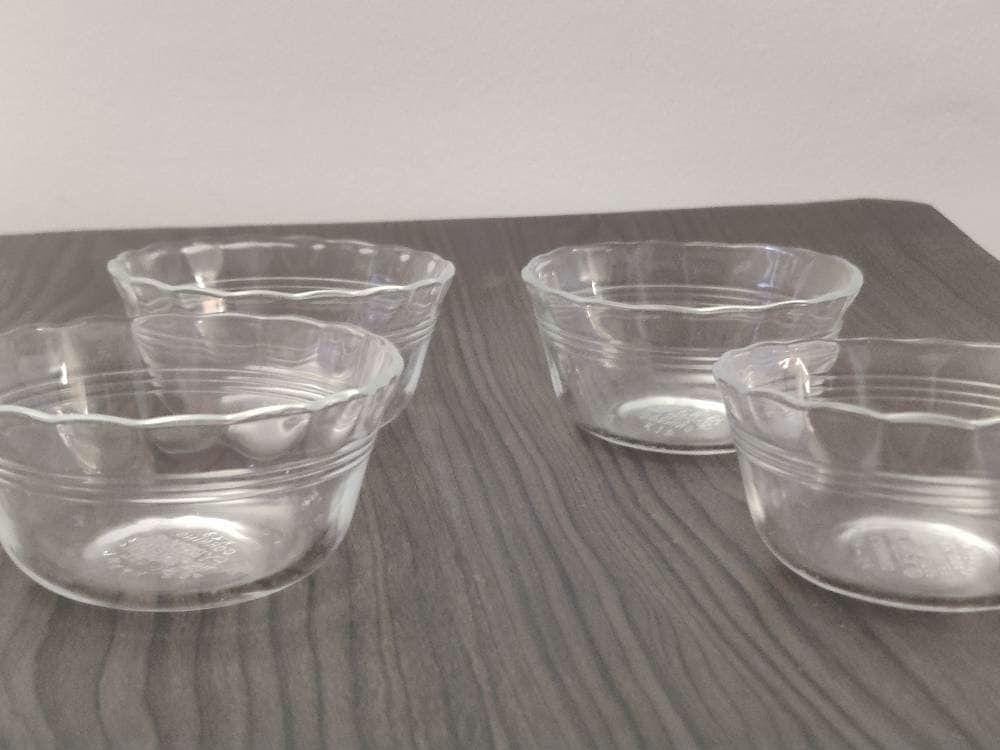 Vintage Pyrex 462 Ounce Custard Cups Clear Glass Set of Four