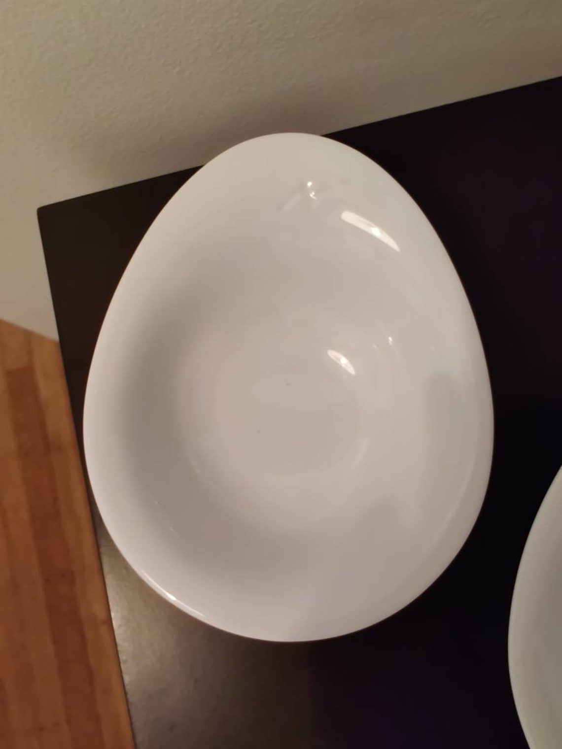 Ola Spain Porcelain Bowls Egg Shaped White Color Set of Etsy