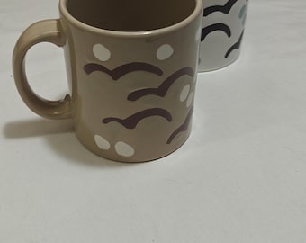 Vintage set of two Waectersbach seagulls and clouds mugs from West Germany.