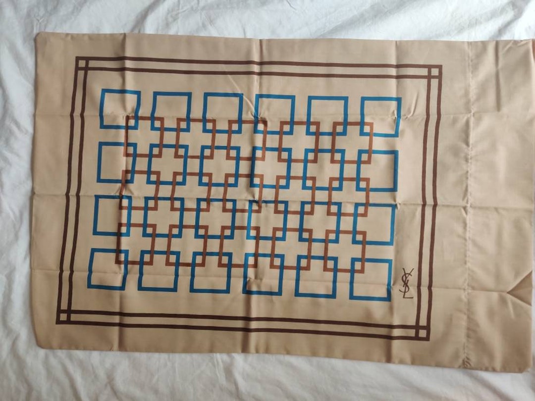 Ysl Geometry Pattern Yves Saint Laurent for JP Stevens Standard Pillowcase Boxes Pattern ...