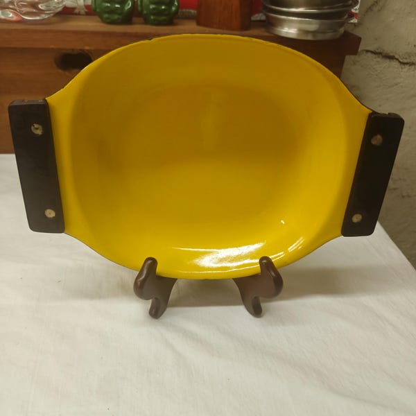 Cathrineholm Holland Yellow Enamelware Vintage Serving Tray MCM Enamel Holland
