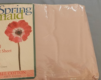 Springmaid Full Flat Sheet 100% cotton light pink colorway NIP New in Package