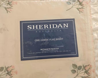 Sheridan Australia Wenona Queen Flat sheet 100 percent cotton NIP