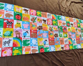 Vintage cotton window coveringcartoon animal alphabet pattern 62 x 22