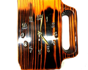 Vintage cedar beer mug wall clock