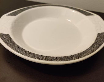 Syracuse China Syralite restaurant ware bowl black screen stone pattern