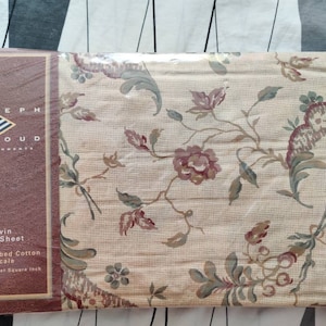 Joseph Abboud for Bibb Twin Flat sheet Vivaldi floral pattern NIP New In Package