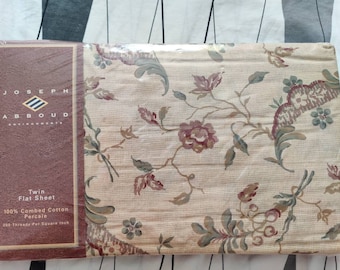 Joseph Abboud for Bibb Twin Flat sheet Vivaldi floral pattern NIP New In Package