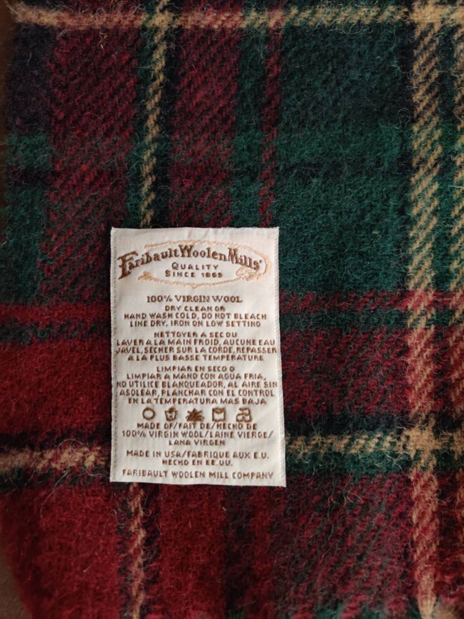Vintage Faribault Woolen Mills wool tartan throw blanket 50 x Etsy