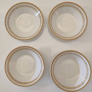 Syracuse China Syralite dessert bowls honeycomb pattern set of four.