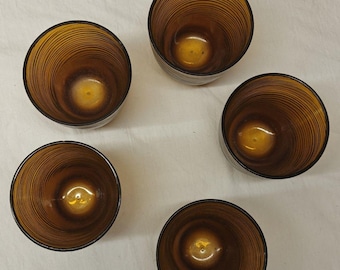 Vtg Lenox Ware Sociables Amber Swirl 10 oz Plastic Water Tumblers - Set of 5
