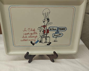Vintage Traveling Chef Tray