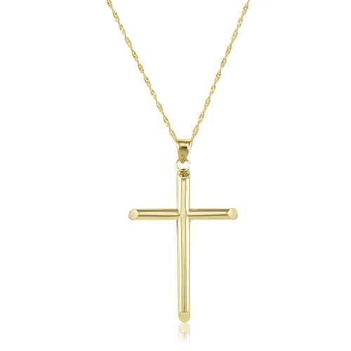 SOLID 10k Gold Rope Chain With Cross Pendant Necklace Chain - Etsy