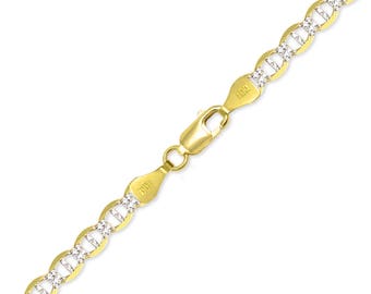 Curb Chain Link 14K Solid Yellow Gold Cuban Bracelet 4.0mm 7-9