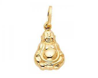 Pendentif 14K Yellow Gold Buddha - Charme de collier religieux