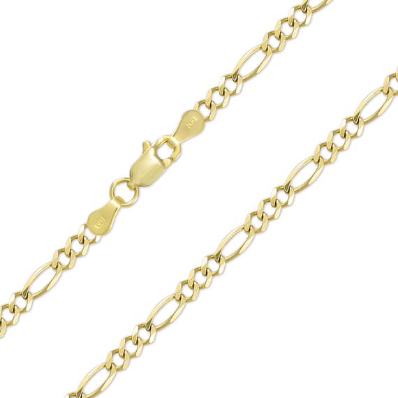 14K Solid Yellow Gold Figaro Necklace Chain 6.0mm 20-30 | Etsy