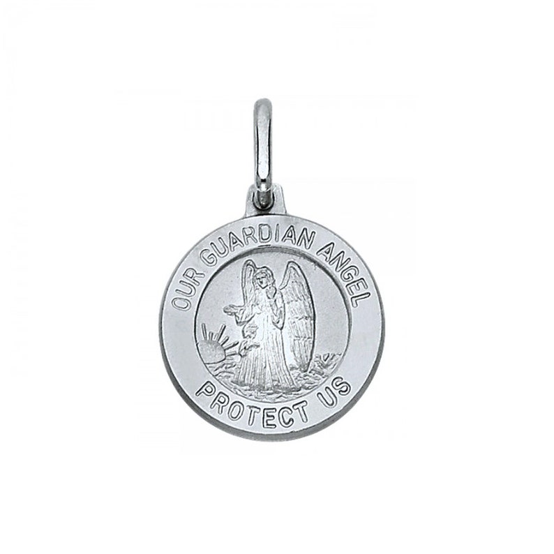 White gold guardian angel necklace Clearance