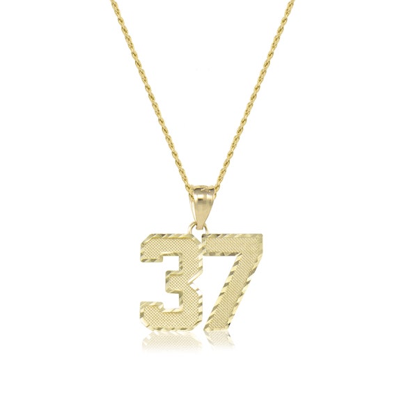 10k Solid Yellow Gold Custom Two Digit Number Pendant Hollow - Custom Picture Pendant 10k Gold