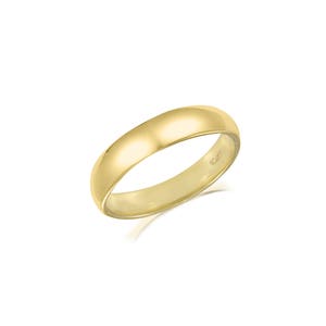 Solid 10k Yellow Gold Plain Thumb Ring - High Polish Band, Size 10, Made In USA