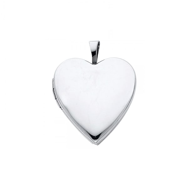 14 K White Gold Heart Locket Necklace Etsy