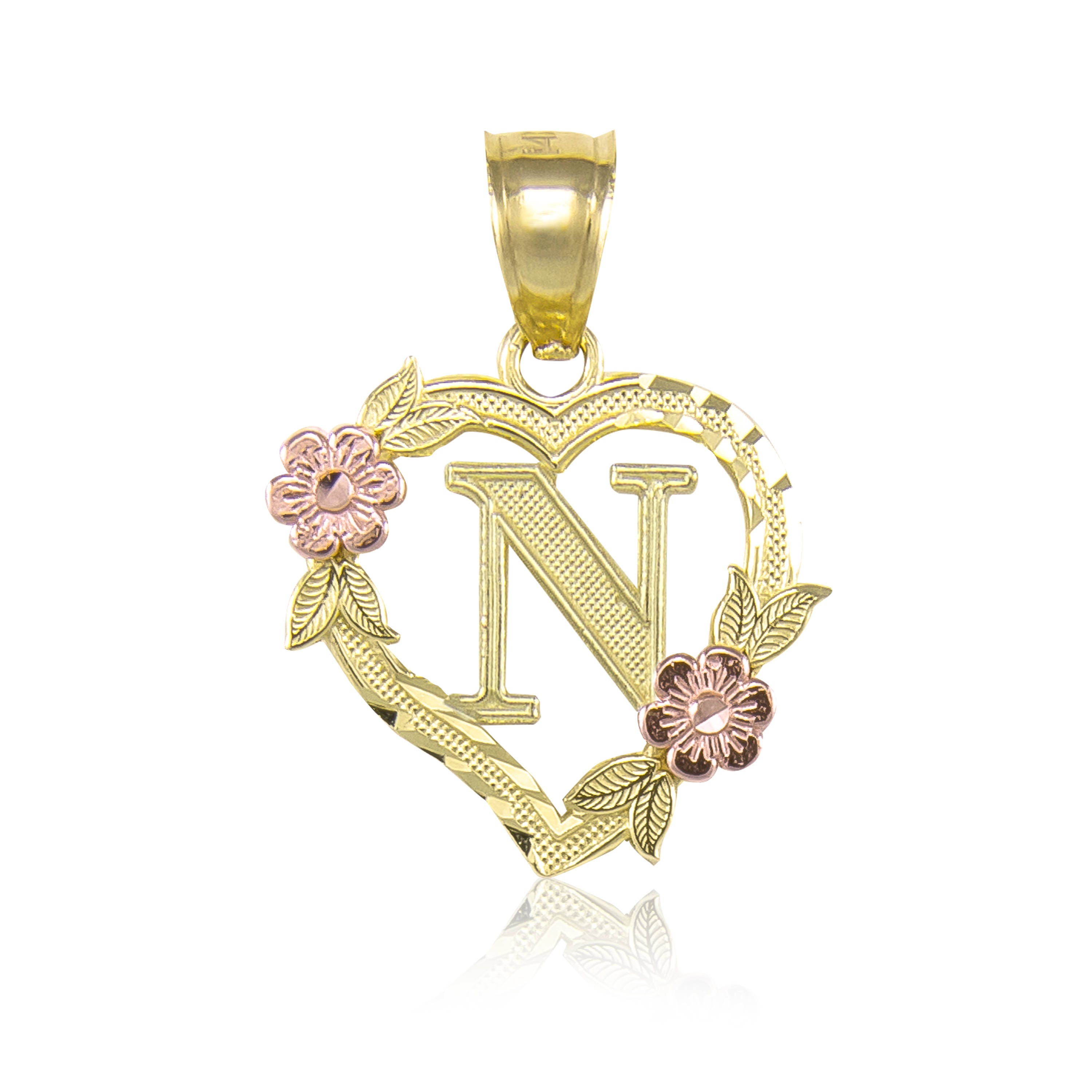 Rose Gold Nugget Initial Letter S Pendant Necklace