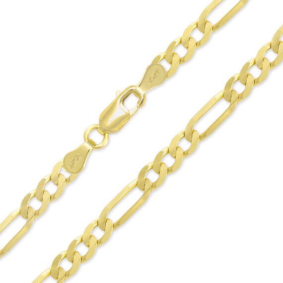 10K Yellow Gold Hollow Figaro Necklace 