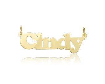 10K Solid Yellow Gold Personalized Custom Name Pendant - Alphabet Letter Necklace Charm