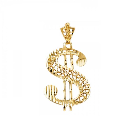 Real gold dollar sign necklace clearance