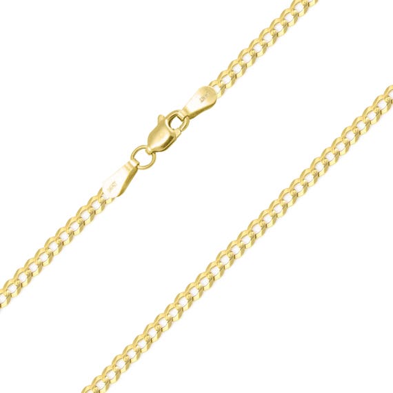 16-24 Unisex 14k White Gold Solid 2.5mm Cuban Chain Pendant Necklace