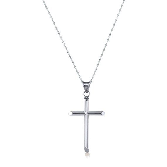 New Ladies Jewellery Solid 9ct White Gold 20 inch Curb Pendant Chain 1.3g RRP£65