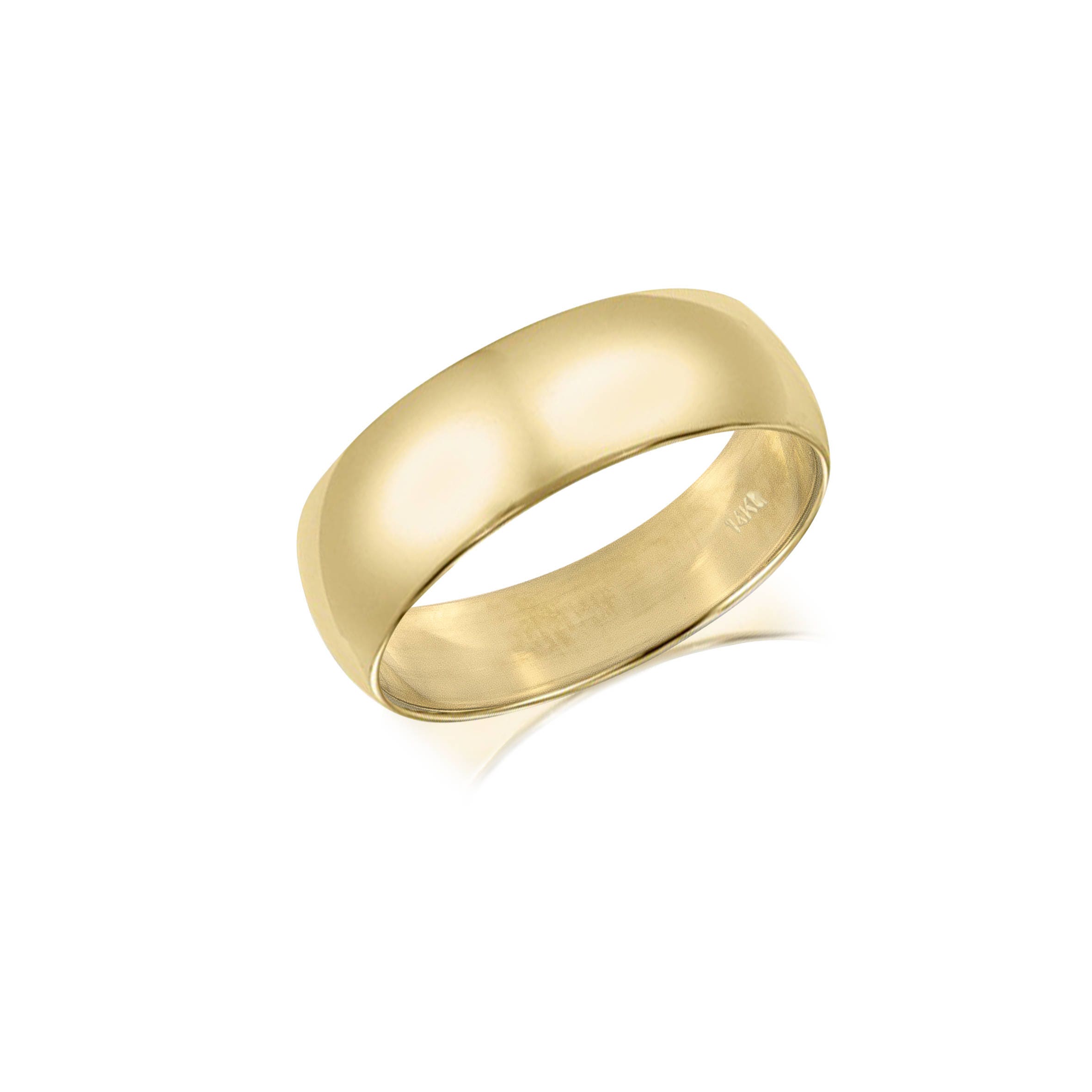 14K Solid Yellow Gold Regular Fit Plain Wedding Band Ring | Etsy