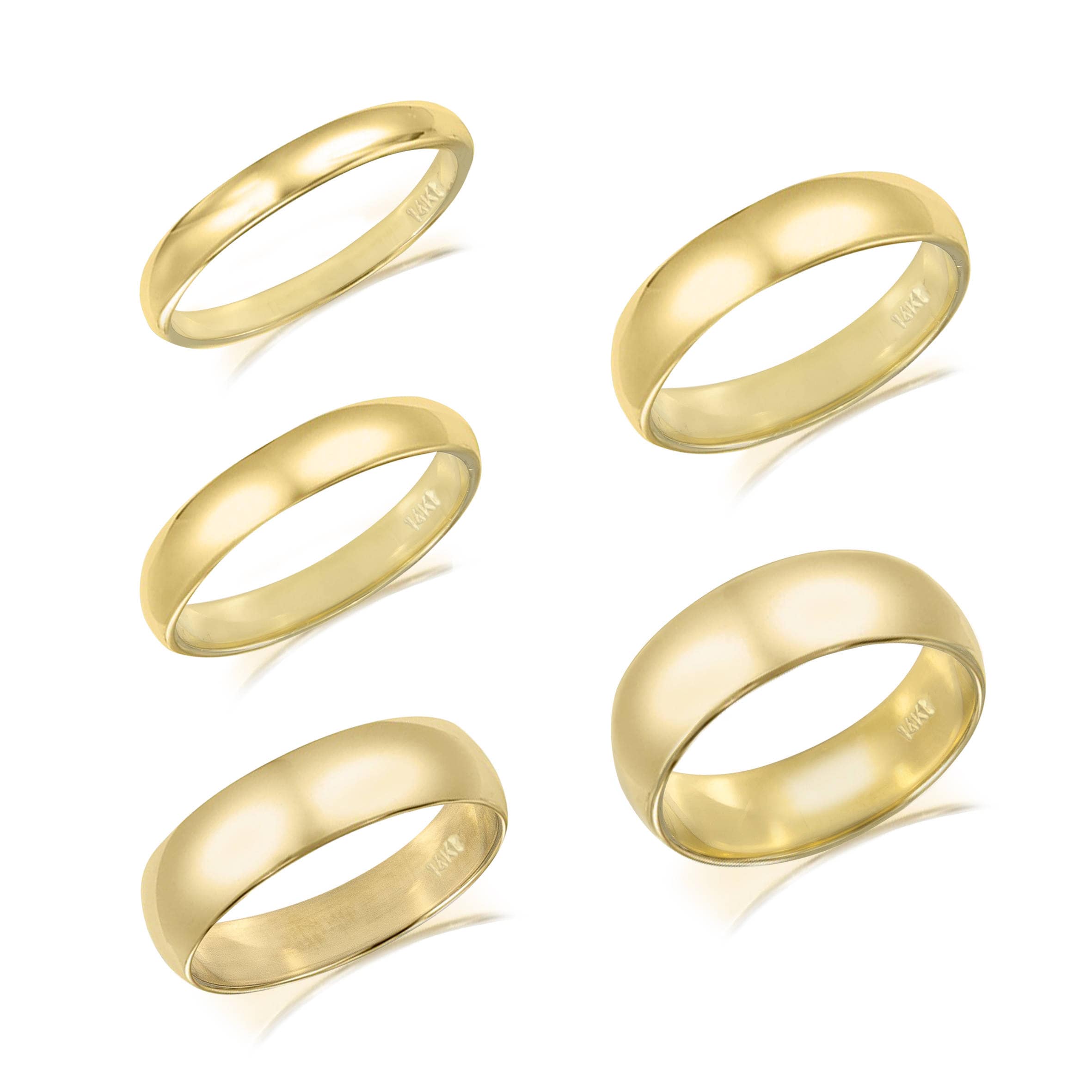 Guaranteed 14K Yellow Gold Plain Comfort Fit Wedding Band Ring Size 5-13 