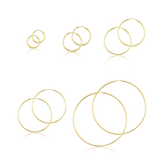 60.0mm Continuous Tube Hoop Earrings in 10K Gold