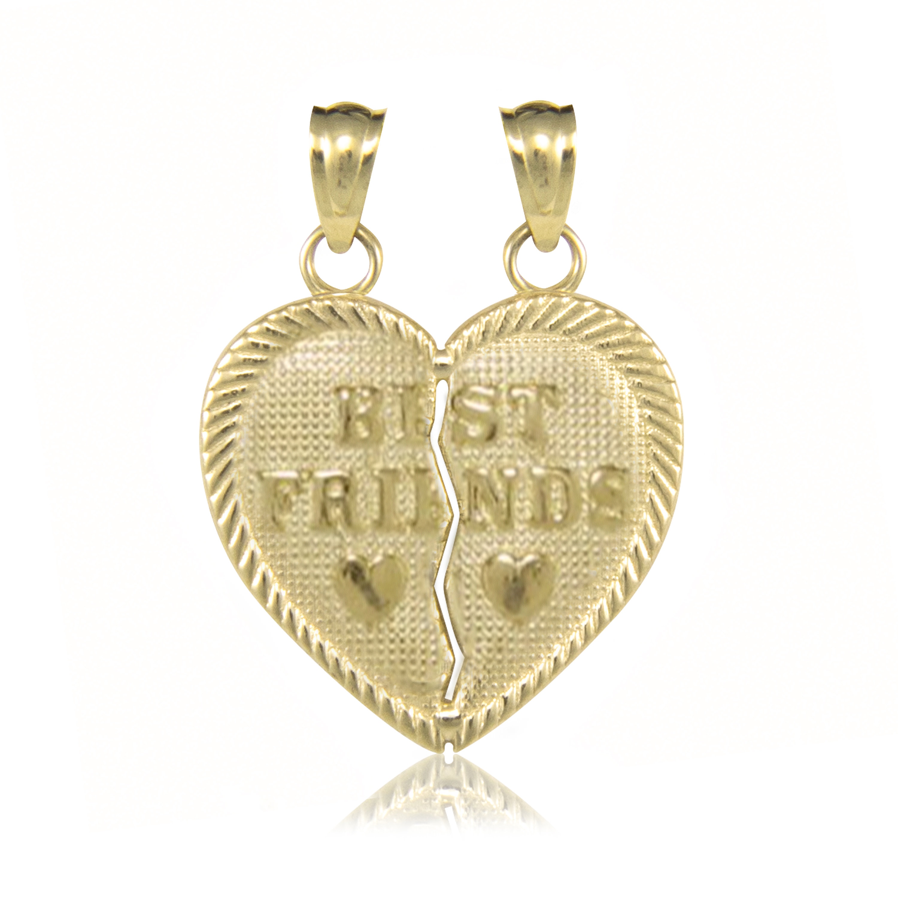 10K Solid Yellow Gold Best Friends Half 