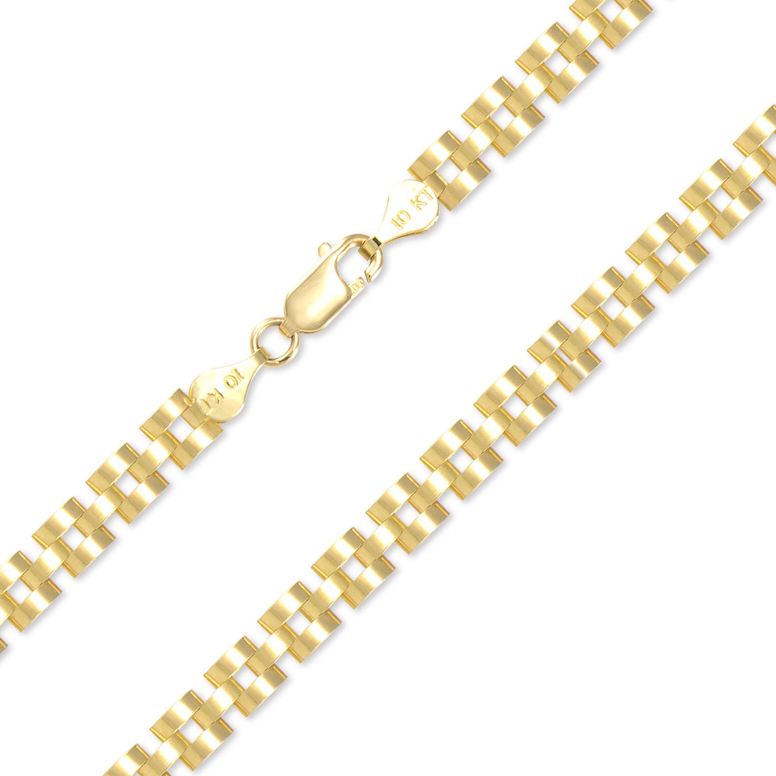 10K Solid Yellow Gold Rolex Necklace Chain 6.5mm 1830 Etsy