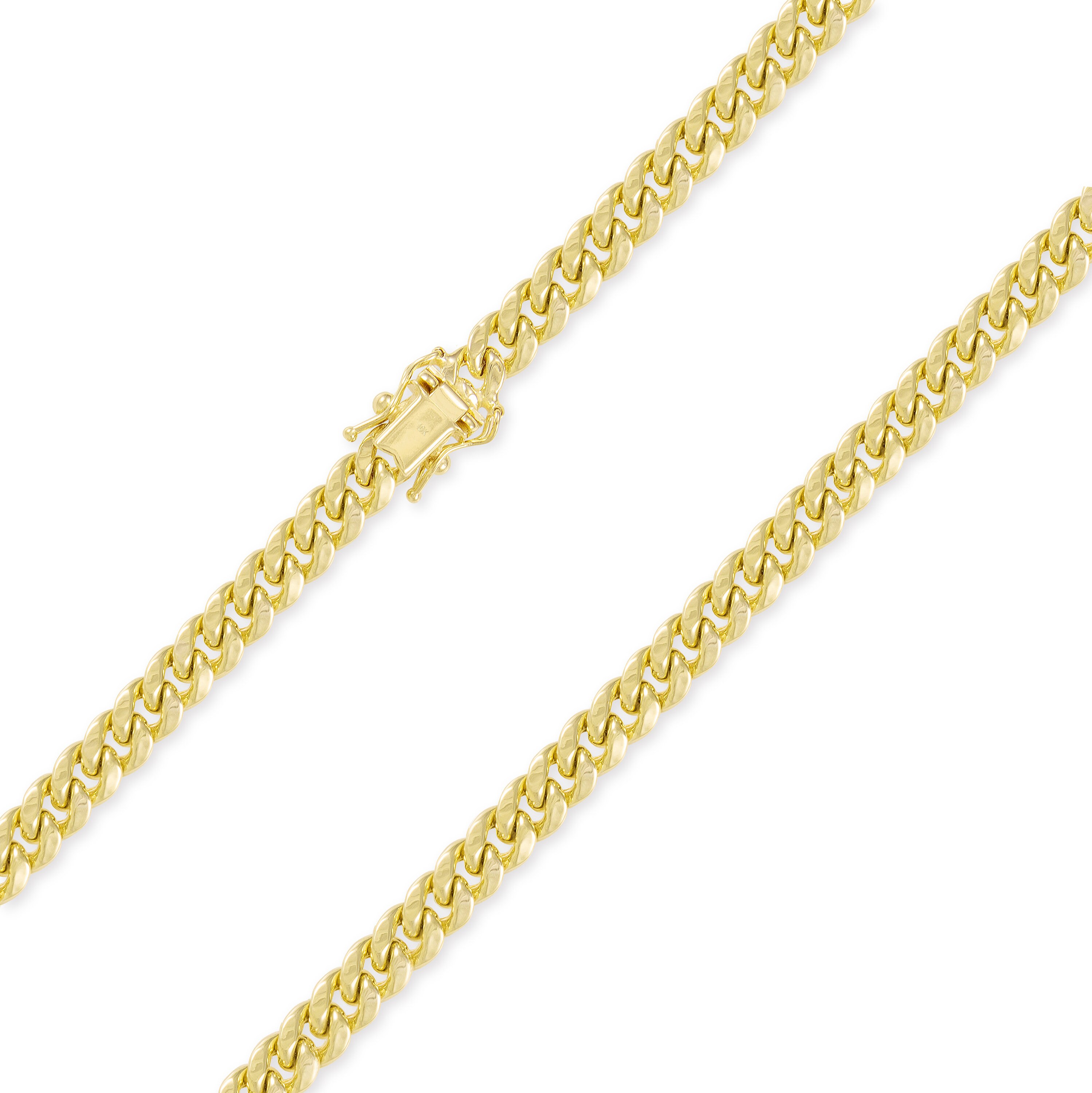 10K Yellow Gold Hollow Miami Cuban Necklace Chain 4-11mm 18-30" Curb Link Men Wm 
