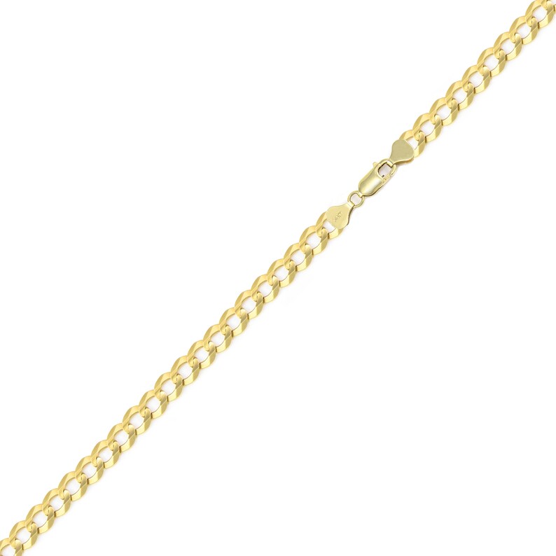 Curb Chain Link 14K Solid Yellow Gold Cuban Bracelet 4.0mm 7-9