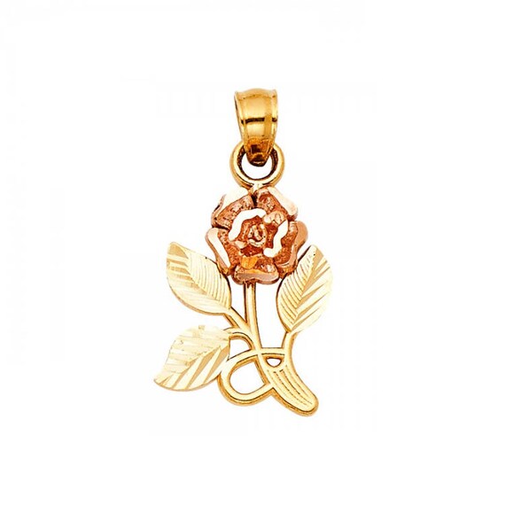 10k gold on sale rose pendant