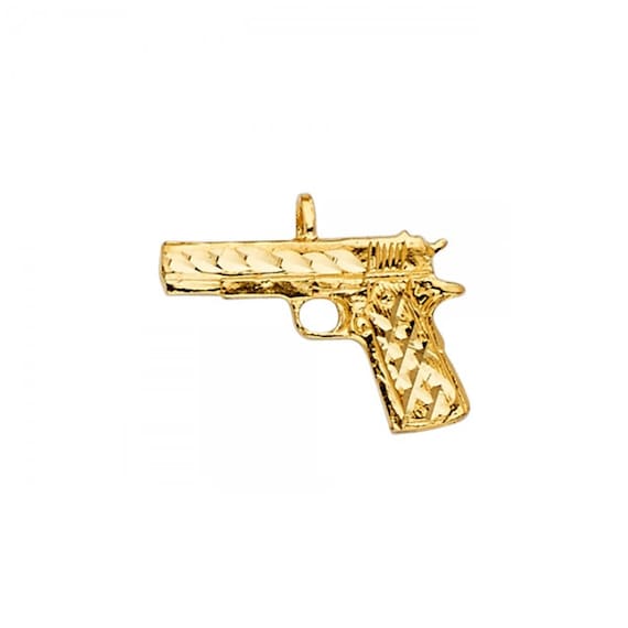 Solid gold gun best sale pendant