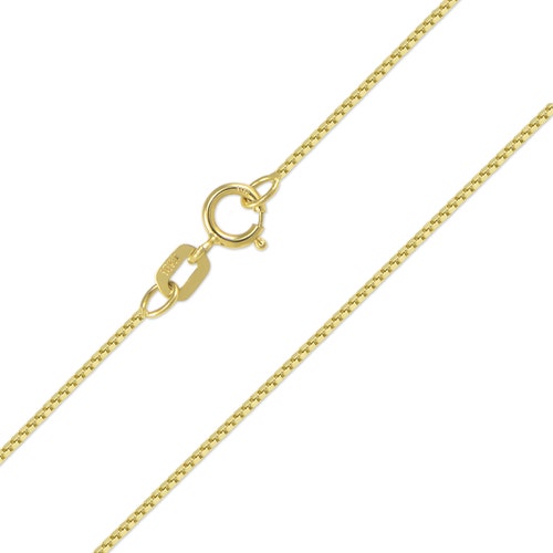 10K Solid Yellow Gold Box Necklace 