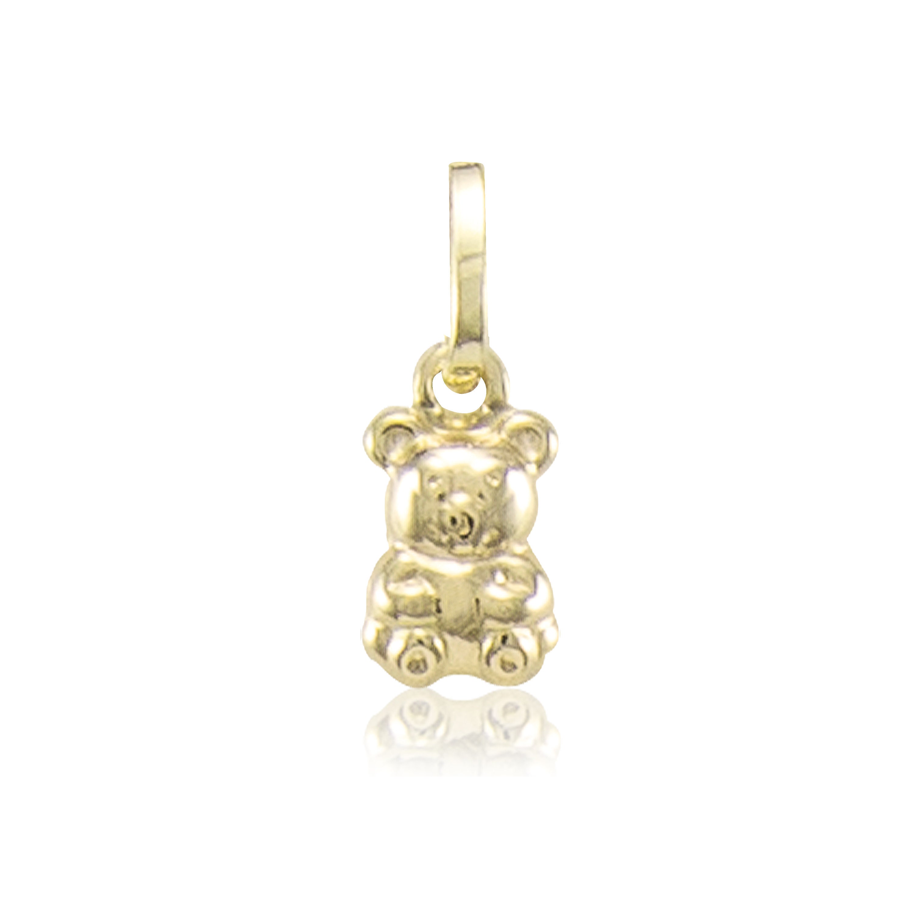 Collectible 14K Gold Detailed Floating Teddy Bear w/ Diamond Eyes Charm  Pendant