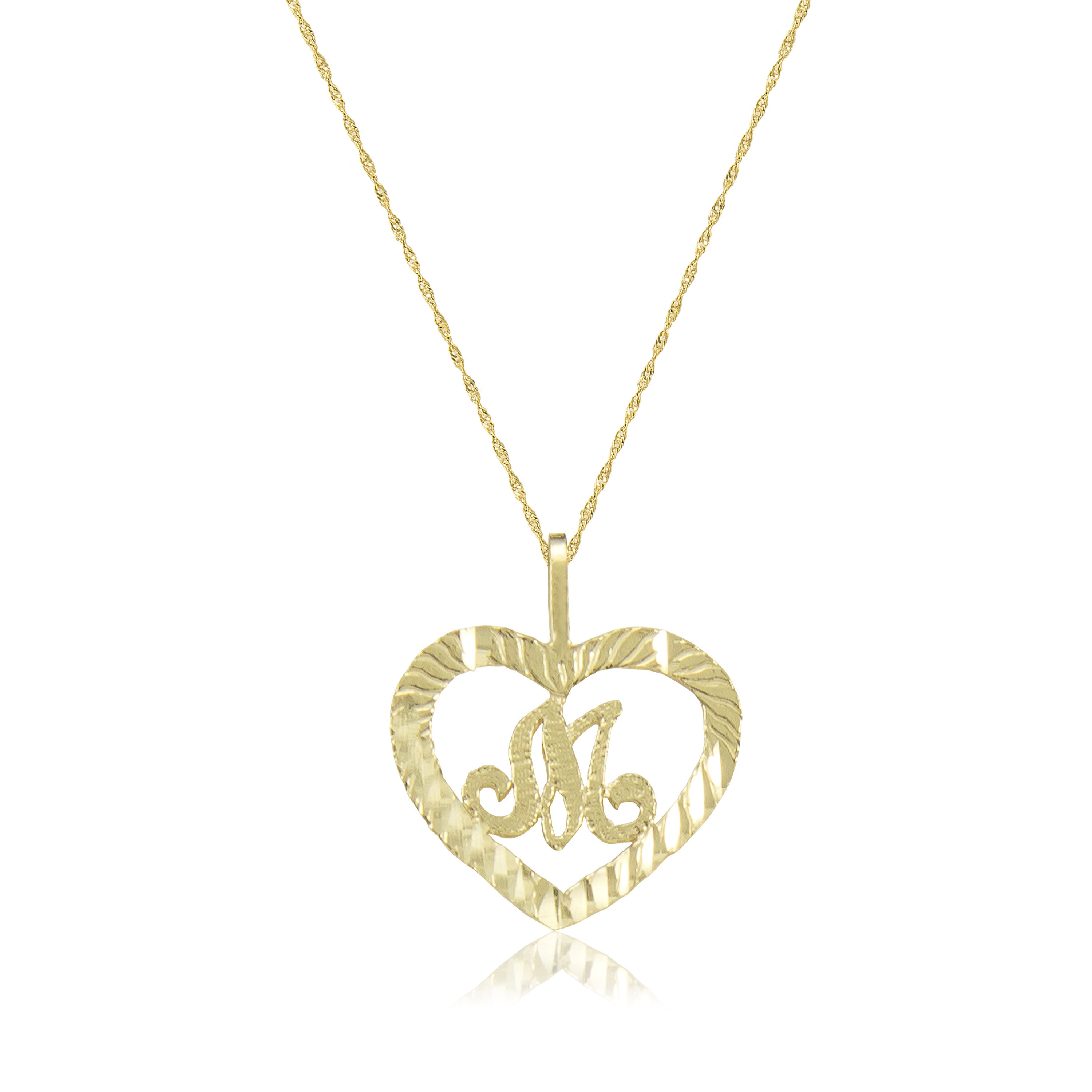 14KT Yellow Gold Initial Charm Pendants A-Z