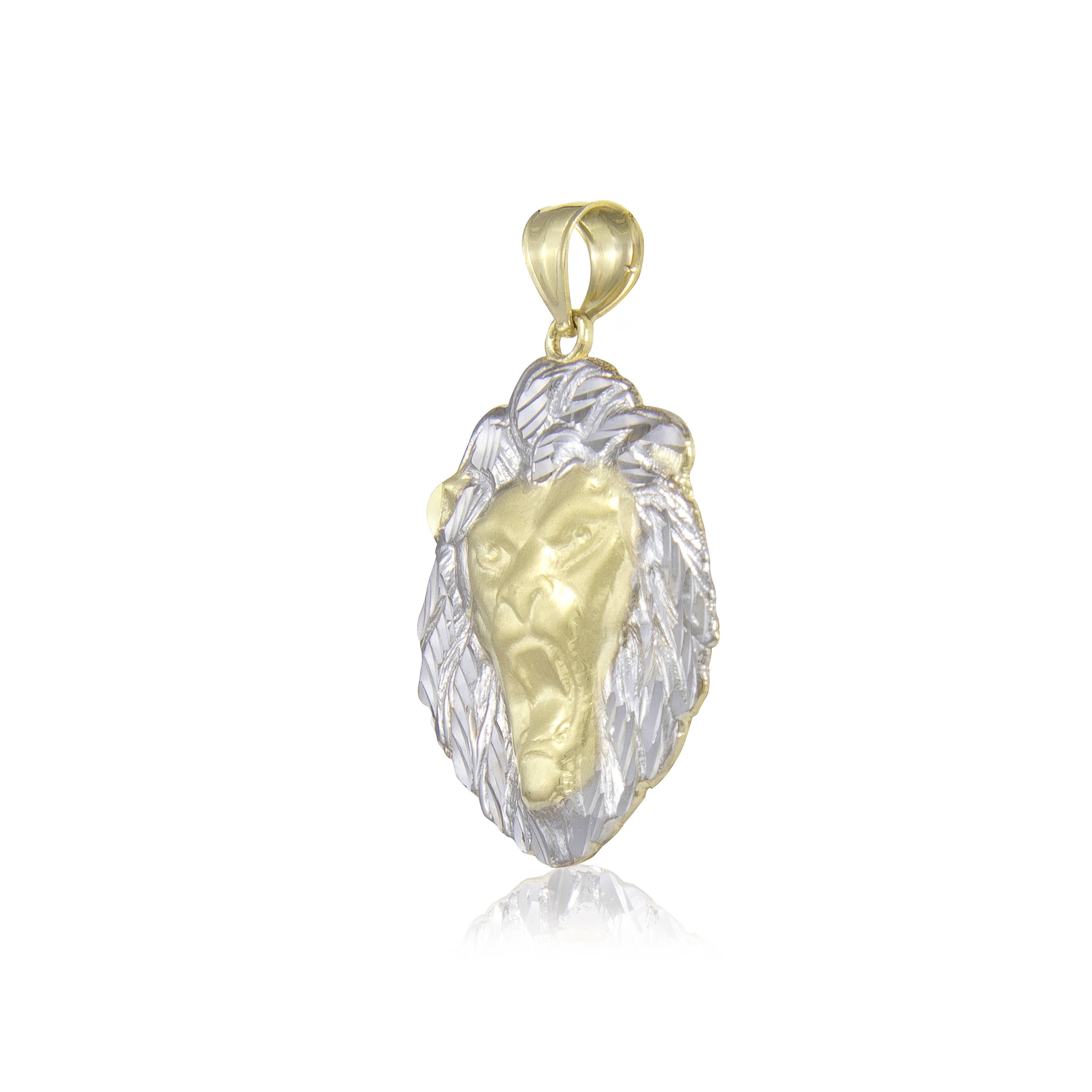 White gold lion head necklace Clearance