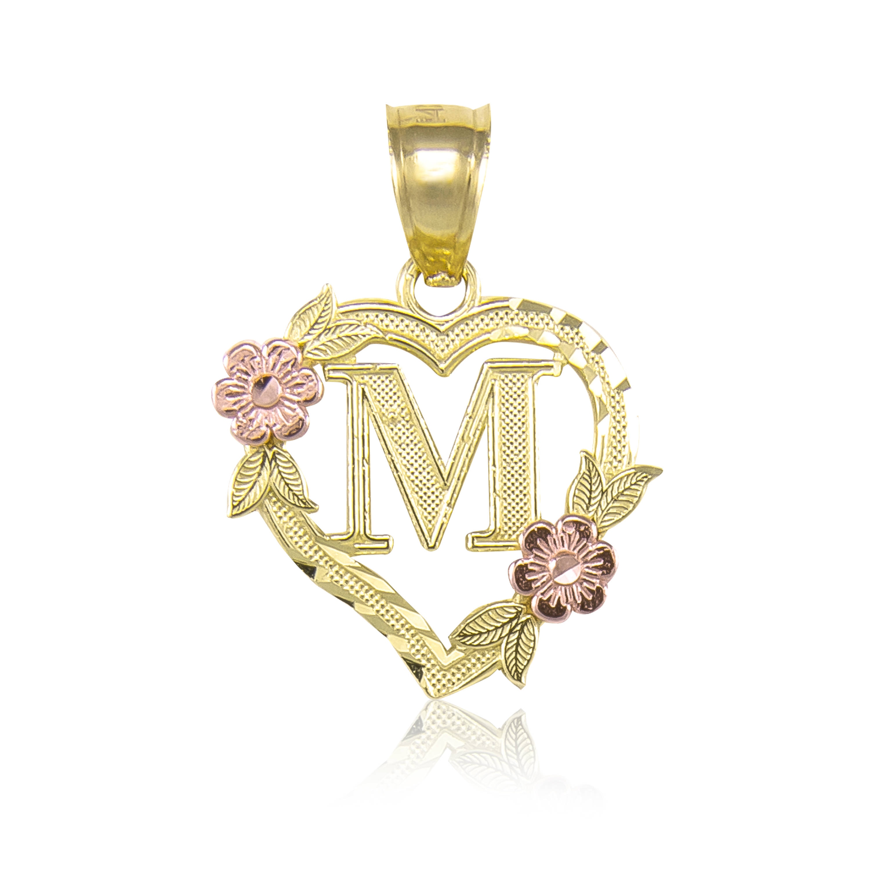 15mm Grace Collection Satin Heart Initial E Pendant Details about   14k Yellow Gold