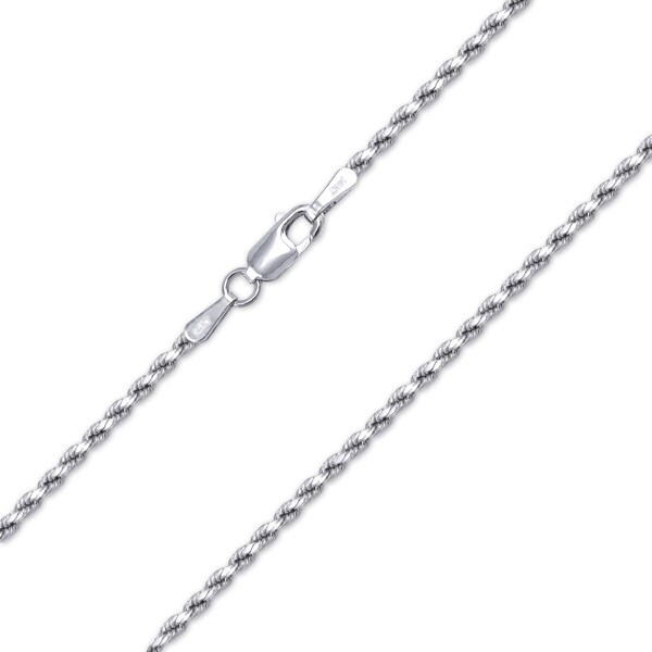 20" Black Stainless Steel Rope Chain Necklace - 1.5mm Wide Unisex Link Chain