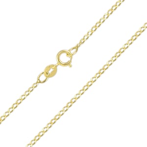 10K Solid Yellow Gold Flat O-Link Necklace Chain 1.5mm 16-24" - Round Cable Link