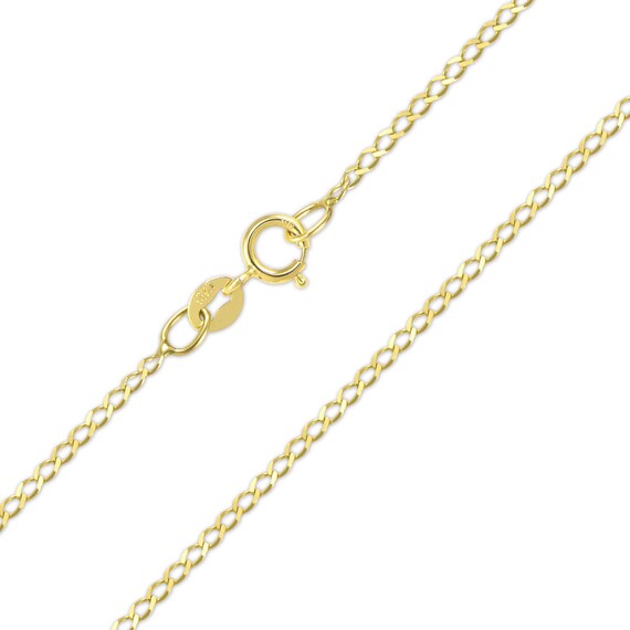 Solid 10Kt yellow Gold 1.3mm Flat Cable Chain Necklace real gold 10k