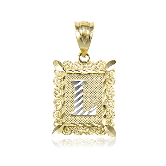 Solid 10k Yellow Gold R Block Initial Letter Alphabet Charm Pendant 